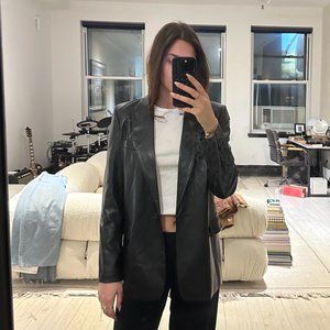 Zara Black Leather Blazer